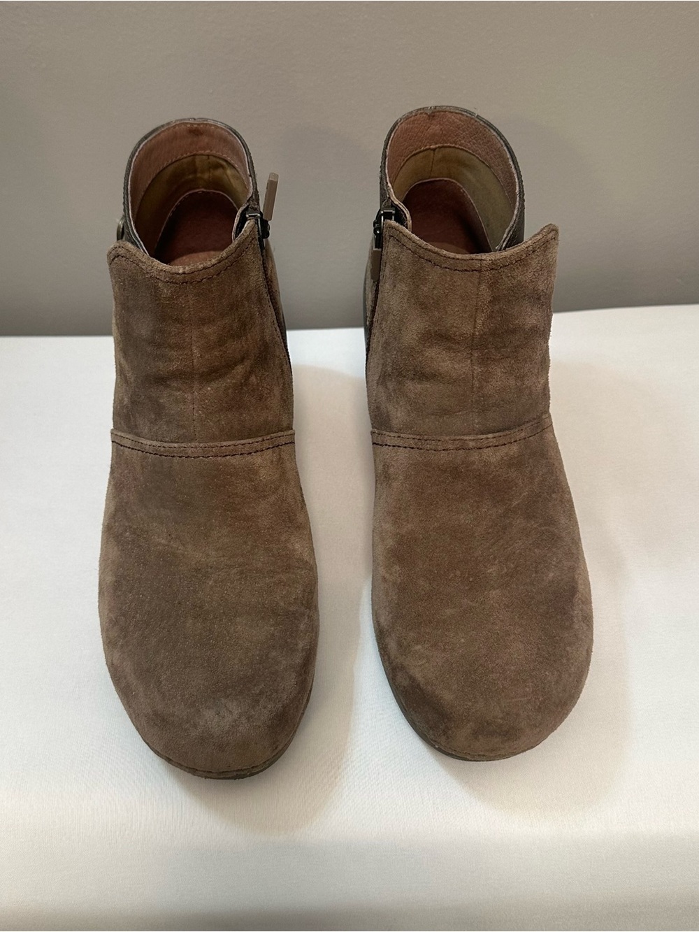 Dansko Shirley Brown Suede Leather Wedge Ankle Booties size 7.5/8 Dansko 38